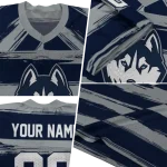 custom uconn huskies art stripe blue jersey best selling
