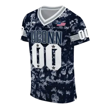 custom uconn huskies camouflage abstract blue jersey fashion forward