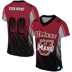 custom umass minutemen halftone flow red black jersey best selling