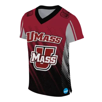 custom umass minutemen halftone flow red black jersey fashion forward