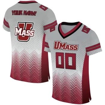 custom umass minutemen halftone sweep grey black jersey best selling