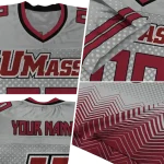 custom umass minutemen halftone sweep grey black jersey best selling