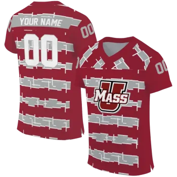 custom umass minutemen layered grids red jersey best selling
