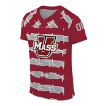 custom umass minutemen layered grids red jersey best selling