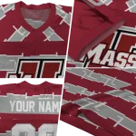 custom umass minutemen layered grids red jersey best selling