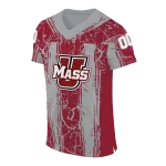 custom umass minutemen rugged stripes red jersey best selling