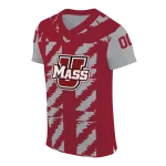 custom umass minutemen stripe block red jersey best selling
