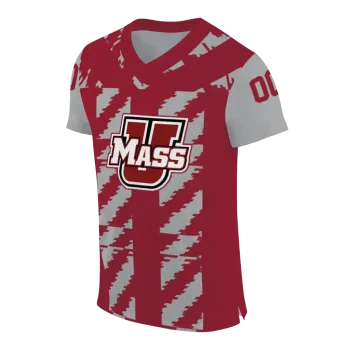 custom umass minutemen stripe block red jersey fashion forward