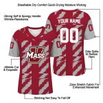 custom umass minutemen stripe block red jersey best selling