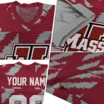 custom umass minutemen stripe block red jersey best selling
