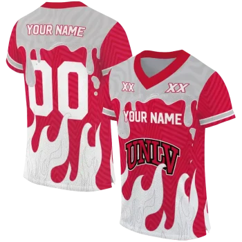 custom unlv rebels dripping flames red white jersey best selling