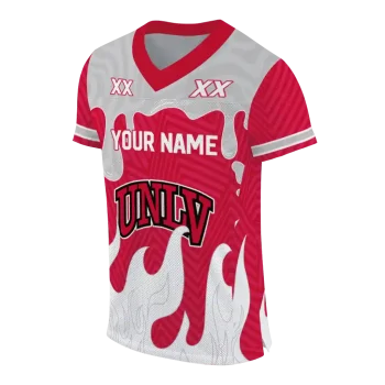 custom unlv rebels dripping flames red white jersey fashion forward