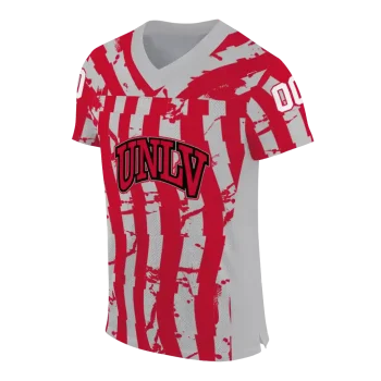 custom unlv rebels stripe splatter red jersey fashion forward