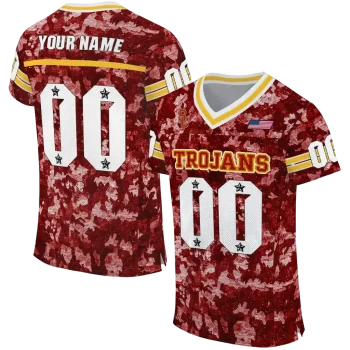 custom usc trojans camouflage abstract red jersey best selling
