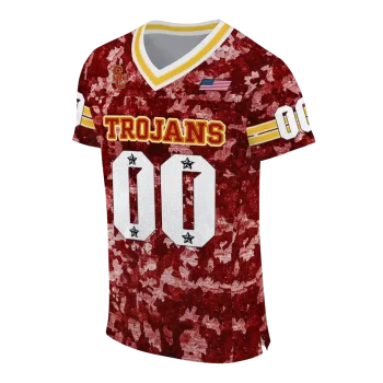 custom usc trojans camouflage abstract red jersey fashion forward
