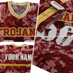 custom usc trojans camouflage abstract red jersey best selling
