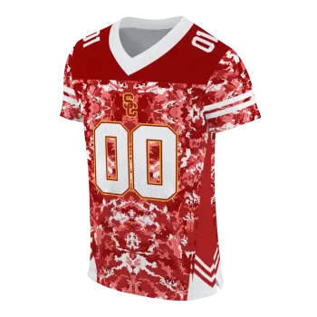 custom usc trojans mirrored pattern red jersey fashion forward