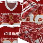 custom usc trojans mirrored pattern red jersey best selling