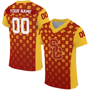custom usc trojans stacked rectangle red jersey best selling