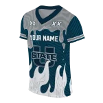 custom utah state aggies dripping flames navy white jersey best selling
