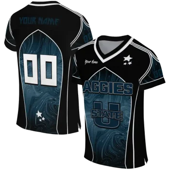 custom utah state aggies halftone slant navy black jersey best selling