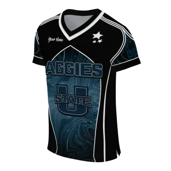 custom utah state aggies halftone slant navy black jersey fashion forward