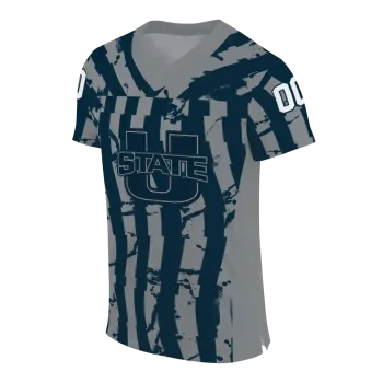 custom utah state aggies stripe splatter navy jersey fashion forward