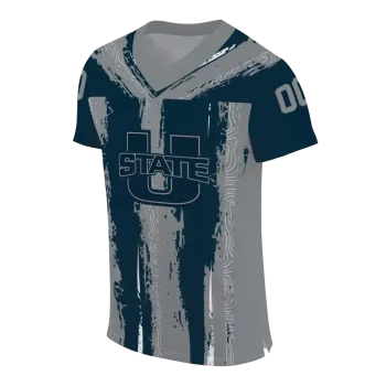 custom utah state aggies striped texture navy jersey fashion forward