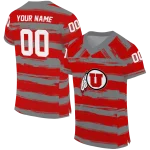 custom utah utes art stripe red jersey best selling