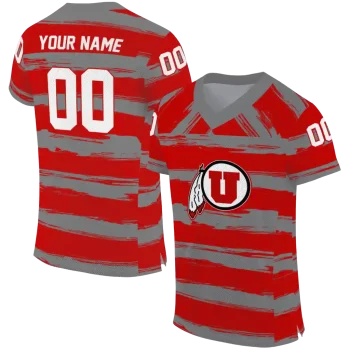custom utah utes art stripe red jersey best selling