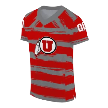 custom utah utes art stripe red jersey fashion forward
