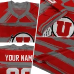 custom utah utes art stripe red jersey best selling