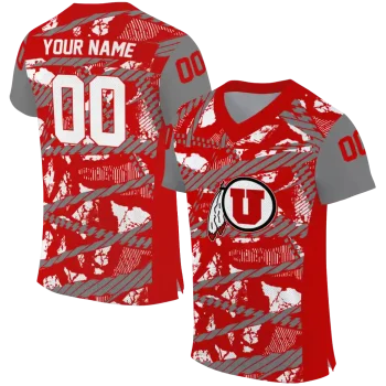 custom utah utes camo shatter red jersey best selling