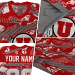custom utah utes camo shatter red jersey best selling