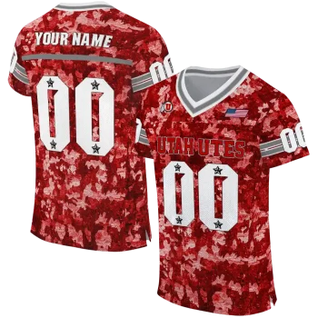 custom utah utes camouflage abstract red jersey best selling