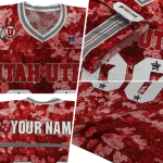 custom utah utes camouflage abstract red jersey best selling