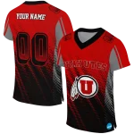 custom utah utes halftone flow red black jersey best selling