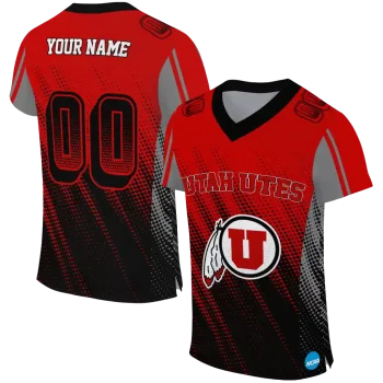 custom utah utes halftone flow red black jersey best selling