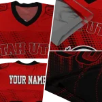 custom utah utes halftone flow red black jersey best selling