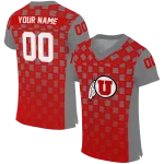 custom utah utes stacked rectangle red jersey best selling