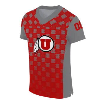 custom utah utes stacked rectangle red jersey fashion forward
