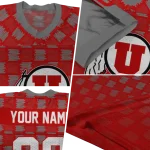 custom utah utes stacked rectangle red jersey best selling