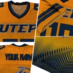 custom utep miners halftone sweep orange black jersey best selling