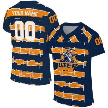 custom utep miners layered grids blue jersey best selling
