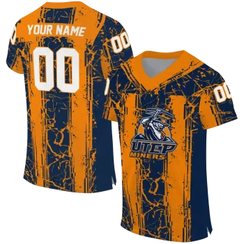 custom utep miners rugged stripes blue jersey best selling