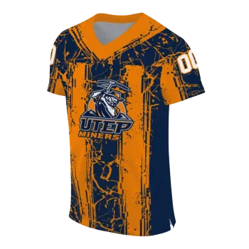 custom utep miners rugged stripes blue jersey fashion forward