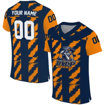 custom utep miners stripe block blue jersey best selling
