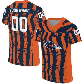 custom utsa roadrunners stripe splatter orange jersey best selling