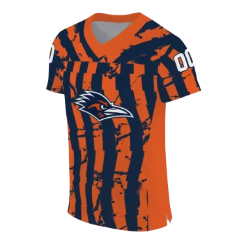 custom utsa roadrunners stripe splatter orange jersey fashion forward