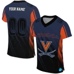custom virginia cavaliers halftone flow blue black jersey best selling